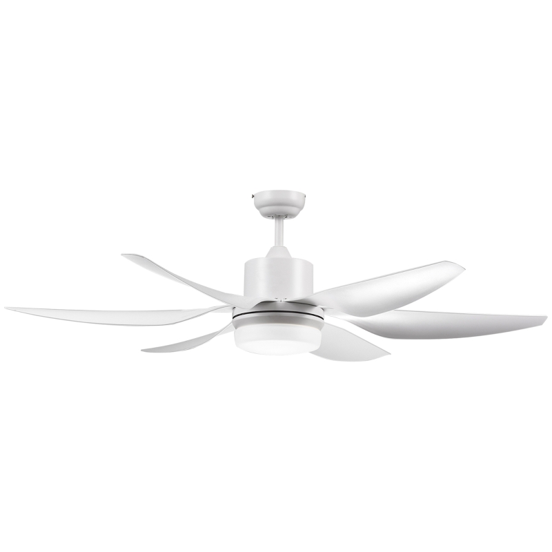 HOMCOM 52" Reversible Indoor Ceiling Fan with Light, Modern Mount LED Lighting Fan with Remote Control, for Bedroom, and Living Room, White