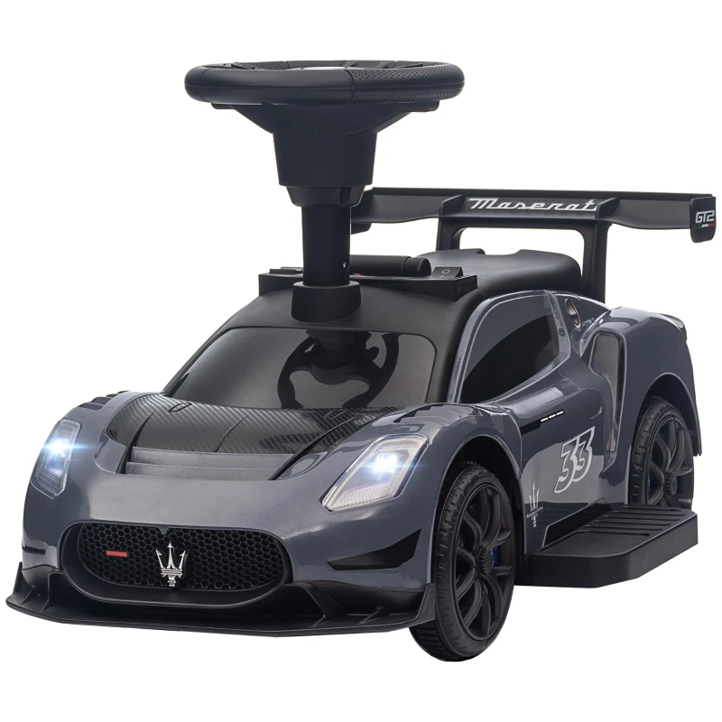 Qaba 6V Maserati GT2 Licensed Electric Car for Kids, Ride on Car with Under Seat Storage, LED Headlights Music, Grey