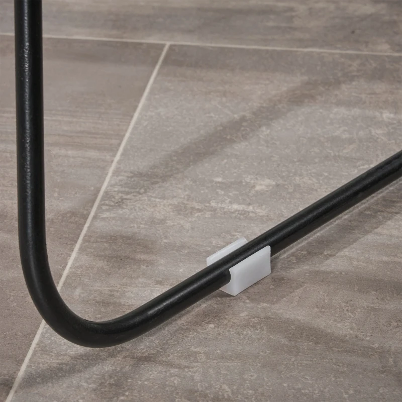 Modern Outdoor Wire Counter Stools Set of 2 with Cushions, Water-Resistant Fabric, Iron Frame, 18.25" L x 24.75" W x 42" H, Black+Ivory