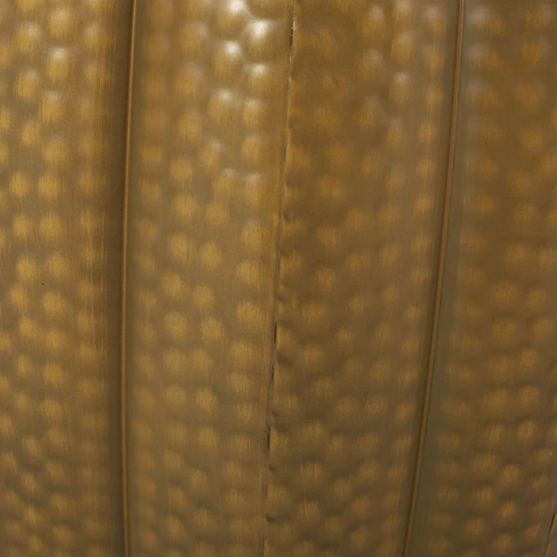 Metal Drum End Table with Lightweight and Durable Iron Construction, Mandala-Inspired Tabletop, No Assembly Required, 18.25" x 18.25" x 17.25", Gold