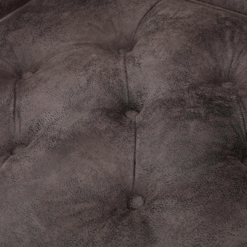 Modern Accent Tufted Club Chair with Rivet Design and Birch Wood Legs, Button Tufted Diamond Stitch, 28" L x 31.75" W x 35" H, Gray+Brown