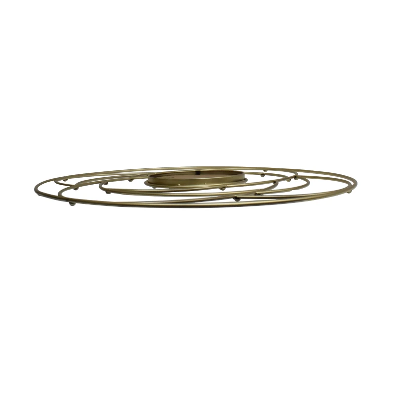 Round Flower Patterned Wall Mirror with Stainless Steel Frame, No Assembly Required, 35.25" L x 35.25" W x 1.5" H, Gold