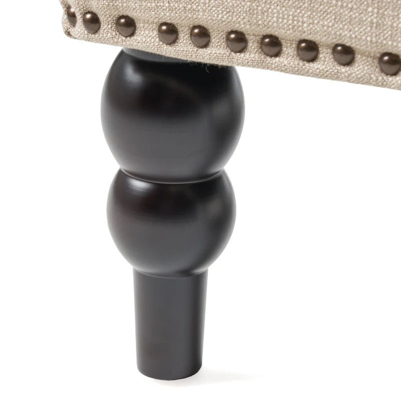 Modern Accent Tufted Club Chair with Button Tufted Diamond Stitch, Nailhead Accents, Birch Wood Legs, 28" L x 31.75" W x 35" H, Beige