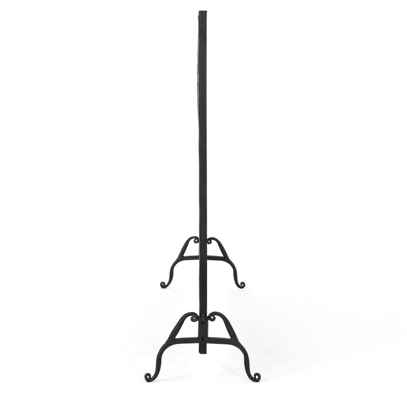 Modern Single Panel Iron Fireplace Screen with Durable Iron Frame, Rustproof Solid Free Standing Fire, 39.5" L x 11.25" W x 35" H, Black