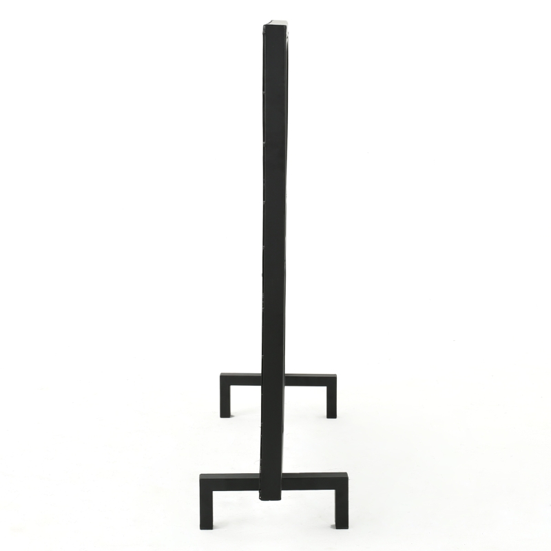 Stylish Single Panel Iron Fireplace Screen with Durable Iron Frame, Modern Overlapping Circle Design, 41.1" L x 9.25" W x 31.1" H, Black