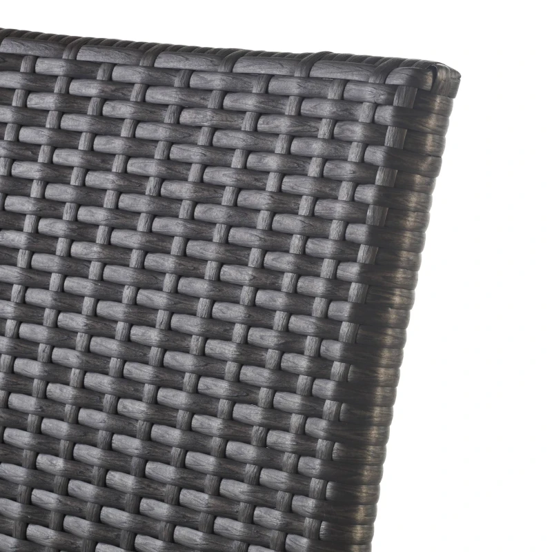 Outdoor Wicker Barstools Set of 2, Faux Rattan with Metal Frame, Weather Resistant, 24.8" L x 24.35" W x 46.5" H, Gray