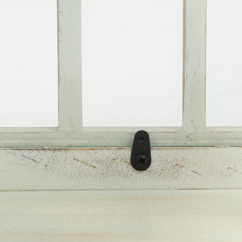 Handcrafted Mango Wood Decorative Lantern with Tempered Glass Panels, Coastal Finish, and Iron Handle, 10.25" L x 10.25" W x 24.5" H, White+Green