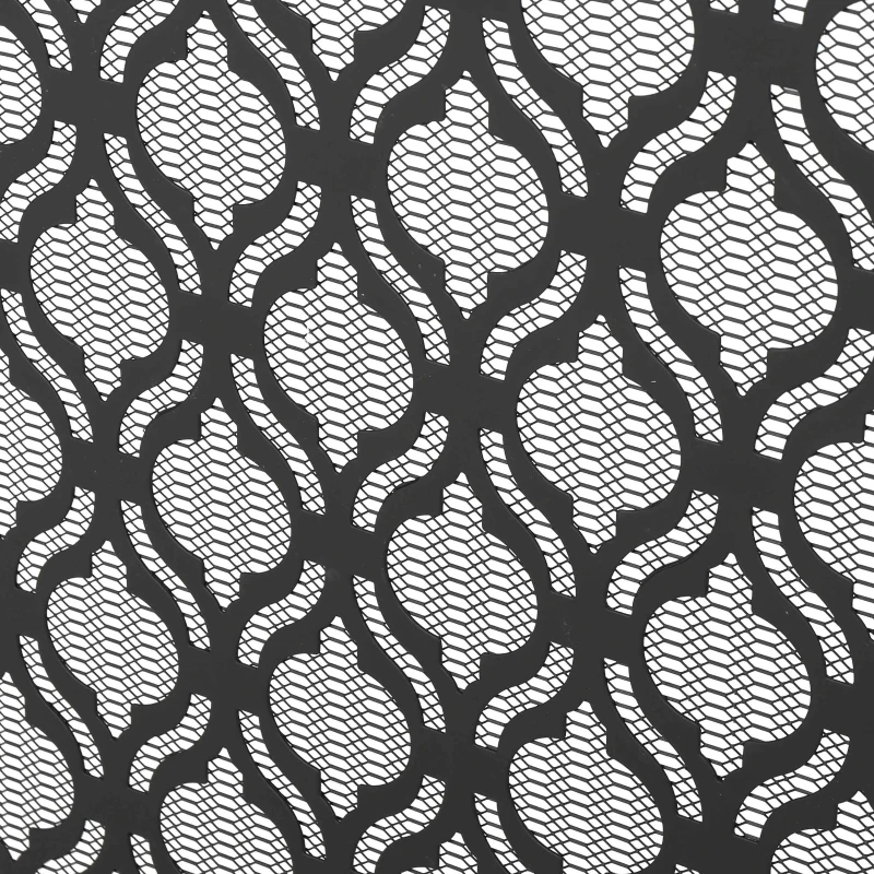 Modern Single Panel Iron Fireplace Screen with Durable Iron Frame, Rustproof Solid Free Standing Fire, 39.5" L x 11.25" W x 35" H, Black