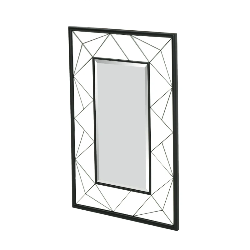 Full Length Rectangle Wall Mirror with Faux Wood Frame, Tempered Glass, No Assembly Required, 23.6" L x 0.8" W x 35.5" H, Clear