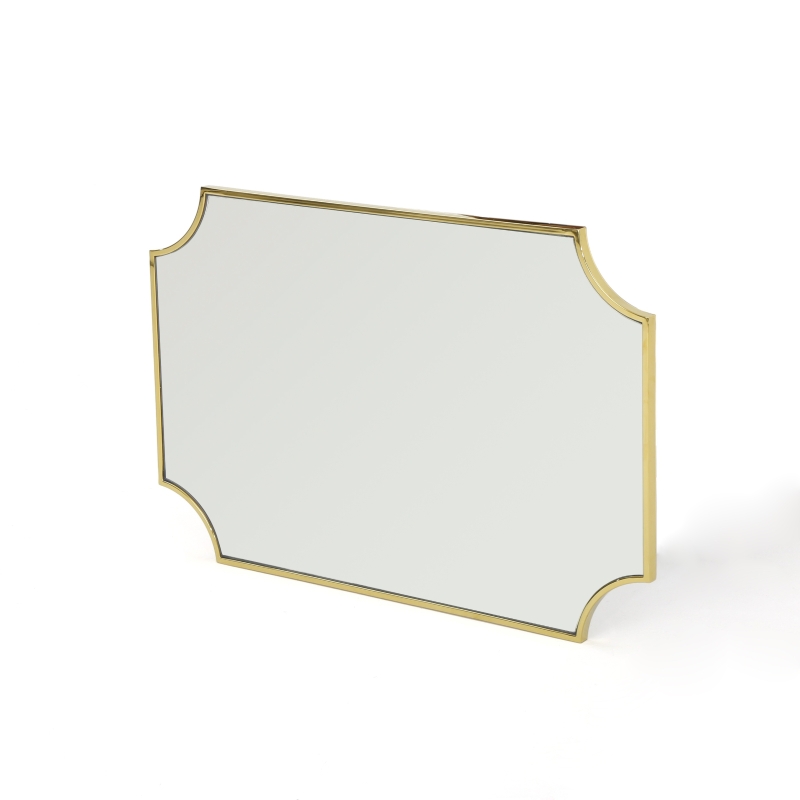 Modern Glam Wall Mirror with Stainless Steel Frame, No Assembly Required, 36" L x 23.81" W x 0.75" H, Gold