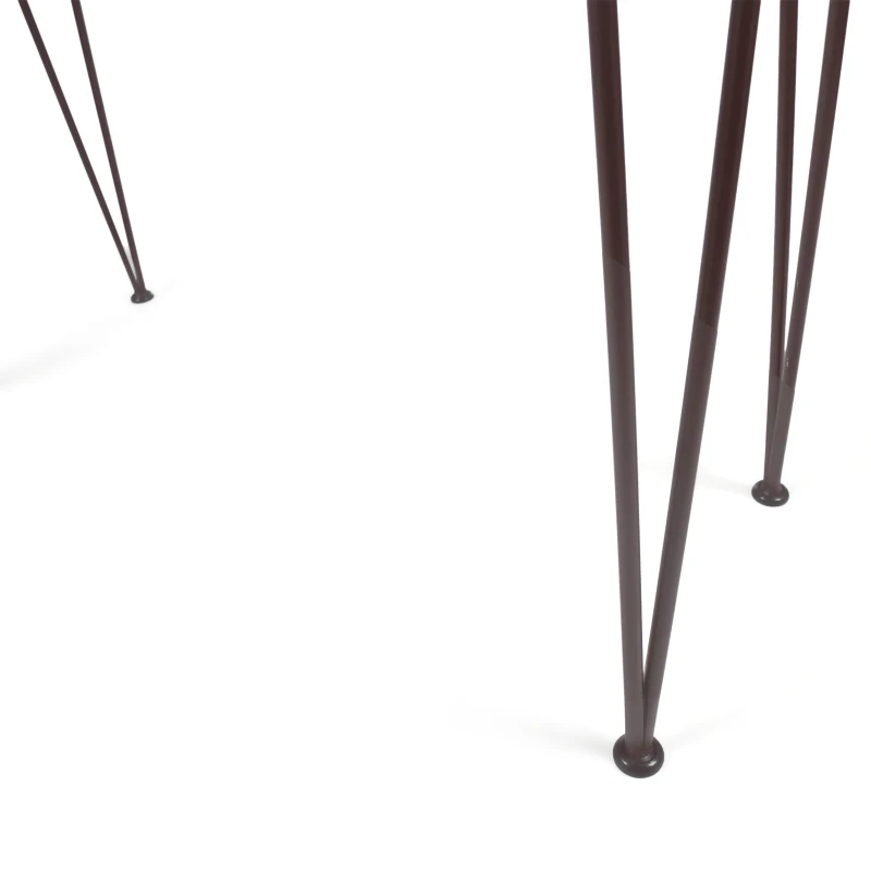 Modern Outdoor Industrial Teak Finished Acacia Wood Bar Table with Iron Hairpin Legs, Outdoor Acacia Wood with Teak Finish, 47.25" L x 18.25" W x 40" H, Brown