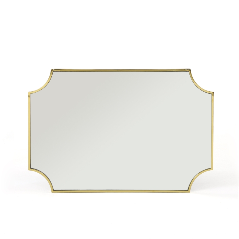 Modern Glam Wall Mirror with Stainless Steel Frame, No Assembly Required, 36" L x 23.81" W x 0.75" H, Gold