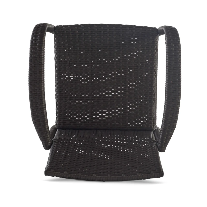 Outdoor Wicker Barstools Set of 2, Faux Rattan with Metal Frame, Weather Resistant, 24.8" L x 24.35" W x 46.5" H, Gray