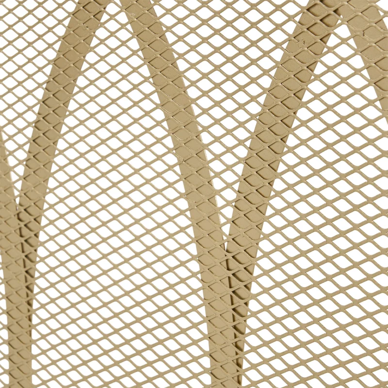 Modern Iron Fire Screen with Single Panel Design and Fine Mesh, Geometric Pattern, and Easy Assembly, 39.75" L x 8" W x 32.25" H, Gold