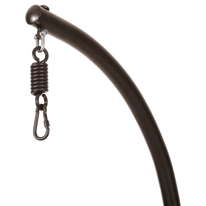 Iron Hammock Chair Stand with Durable Powder-Coated Frame, Weather Resistant, Compatible with Most Hanging Chairs, 44" x 44" x 80", Brown