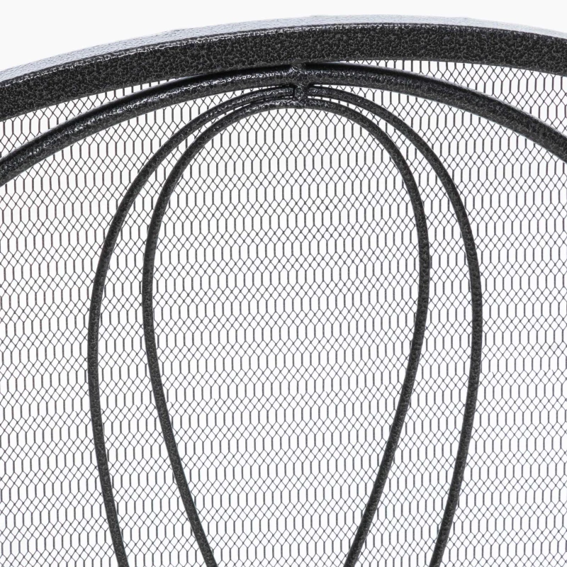 Retro style Fireplace Screen with Ornate Wrought Iron Design, Foldable Three-Panel Structure, 55.75" L x 1.75" W x 32.25" H, Black+Silver