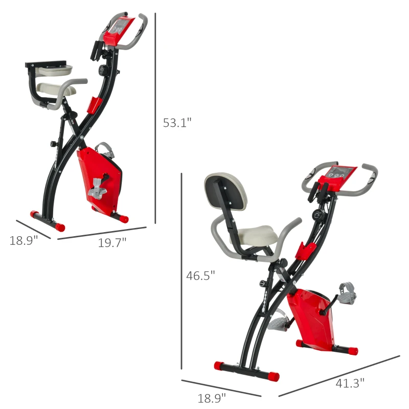 Soozier 2 in 1 Exercise Bike with Arm Resistance Bands for Upright and Recumbent Cycling