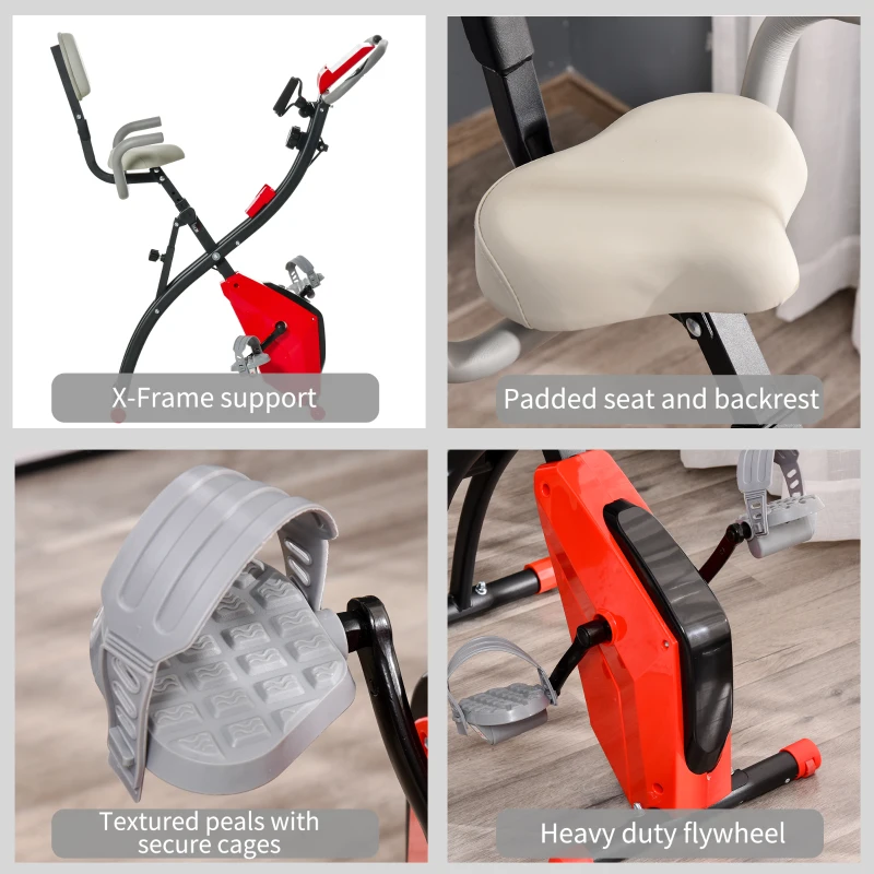 Soozier 2 in 1 Exercise Bike with Arm Resistance Bands for Upright and Recumbent Cycling