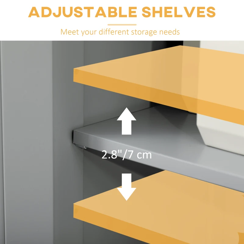 kleankin Freestanding Bathroom Cabinet with Adjustable Shelf and Drawers, Small Cabinet for Bathroom, Living Room, Grey