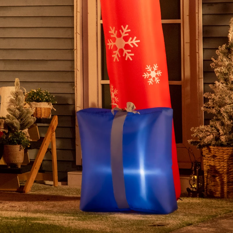 Outsunny 9ft Christmas Inflatables Outdoor Decorations Arch with Santa Claus Riding a Sled, Blow-Up LED Yard Christmas Decor for Garden, Lawn, Party