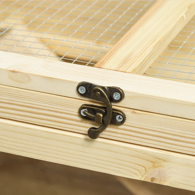 PawHut Wooden Hamster Cage, 3 Tier Rat Cage with Openable Roof, Run, Ladders, Run, Ladders, Wheels, Tray, Natural Wood