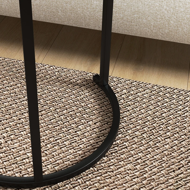 HOMCOM Nesting Coffee Tables Set of 3, Stacking Round Side Tables with Steel Frame for Living Room, Rustic Brown