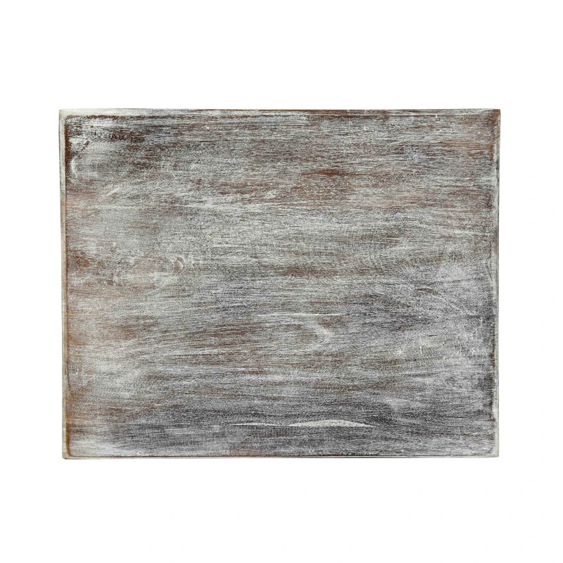 Wooden Nightstand with Drawer and Door, Handcrafted Boho Design, Durable Mango Wood Frame, 17.50"W x 14.00"D x 24.00"H, White