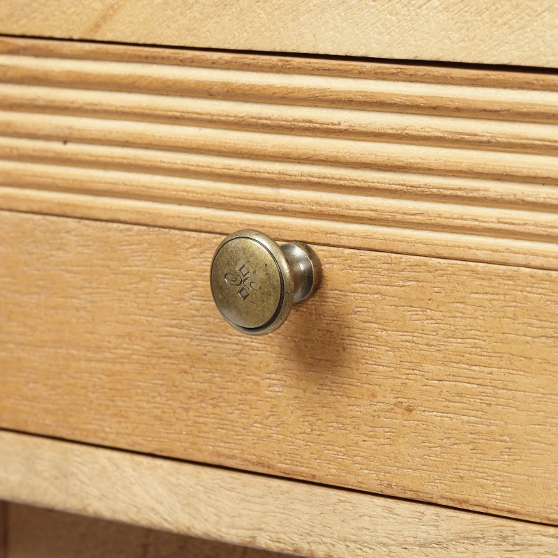 Vinsetto Boho Mango Wood Nightstand, Handcrafted Design with Carved Accents, Drawer and Bottom Shelf Storage, 17" W x 17" D x 21" H, Natural