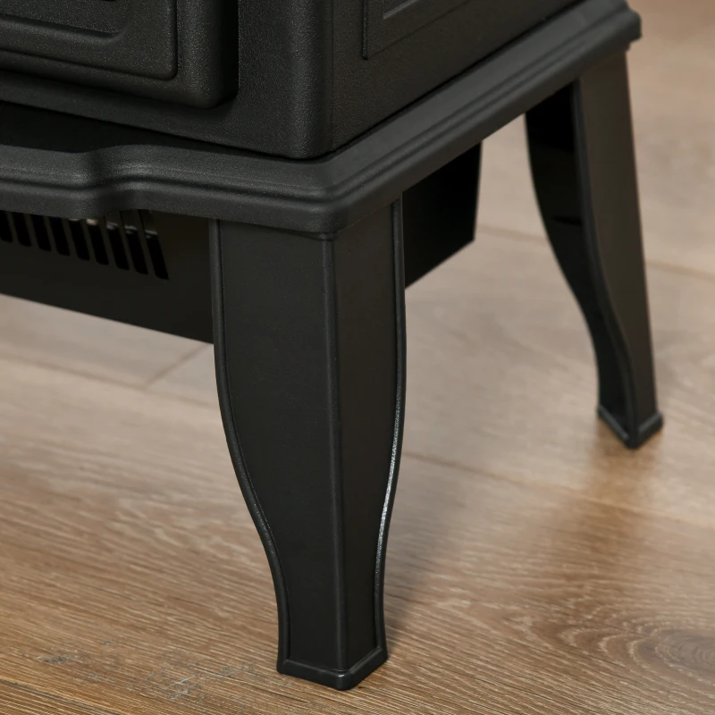 HOMCOM Electric Fireplace Heater, Freestanding Fireplace Stove with Realistic Flame Effect Overheat Protection 750W/1500W Black