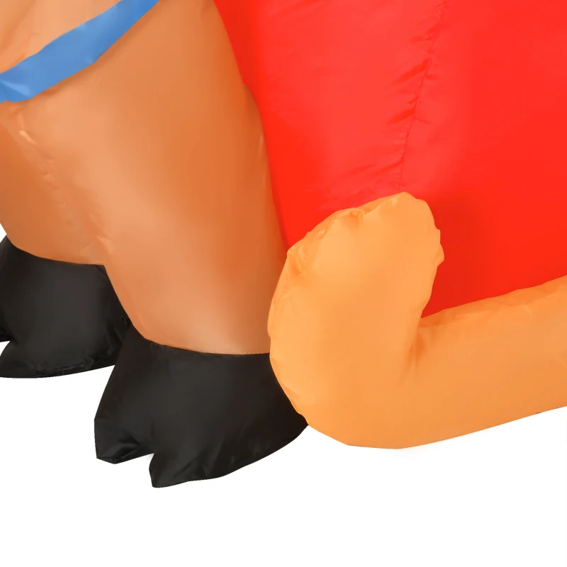 HOMCOM 6.5 ft Long Christmas Inflatables Outdoor Decorations Santa Claus on Sleigh, Reindeer and Snowman with LED Lights for Holiday Yard Christmas Decor