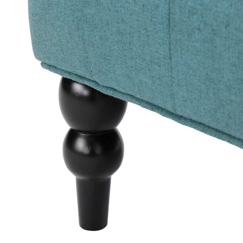 Modern Glam Loveseat Sofa with Velvet Upholstery, Wingback Design, Button-Tufted Diamond Stitch, 50.50" W x 34.00" D x 38.50" H, Teal