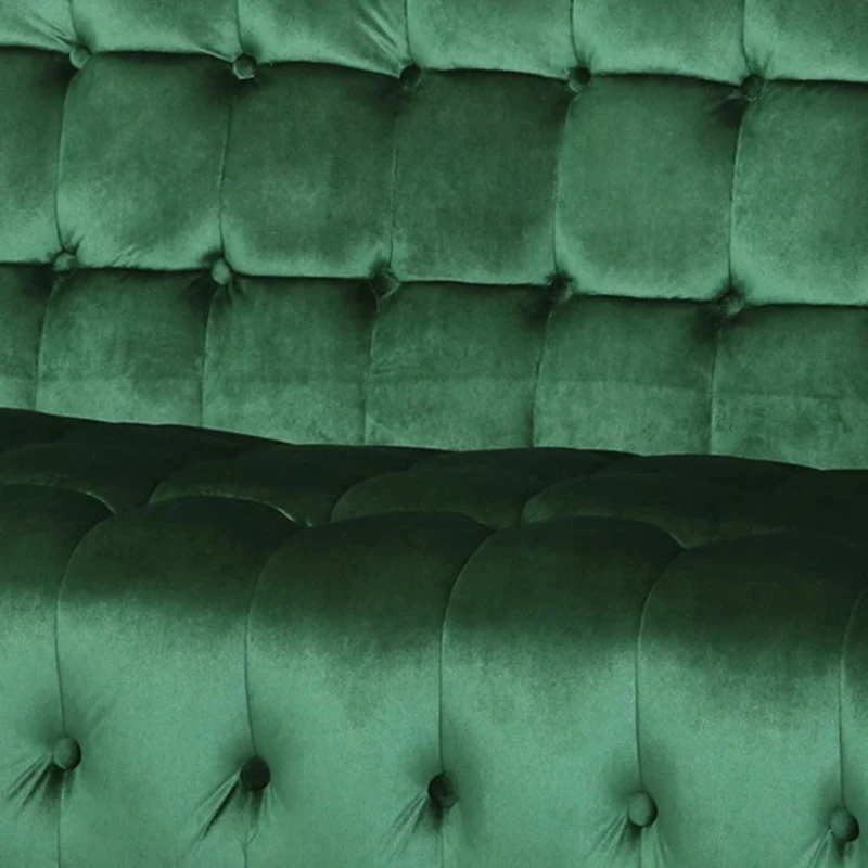 Modern Glam Loveseat Sofa with Velvet Upholstery, Wingback Design, Button-Tufted Diamond Stitch, 52.00" W x 30.50" D x 32.50" H, Emerald