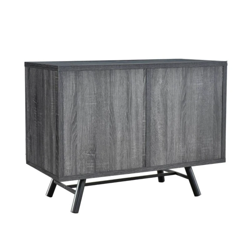 Vinsetto Modern Industrial Small Sideboard with 3 Drawers and Cabinet Storage, Wooden Look with Iron Legs, 38.00” W x 20.00” D x 29.50” H, Oak