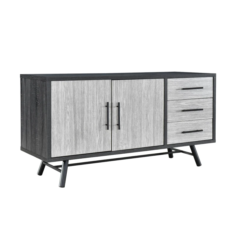 Vinsetto Modern Industrial Sideboard Buffet, Durable Iron Legs, Ample Storage, Easy Assembly, 55.50” W x 20.00” D x 29.50” H, Grey