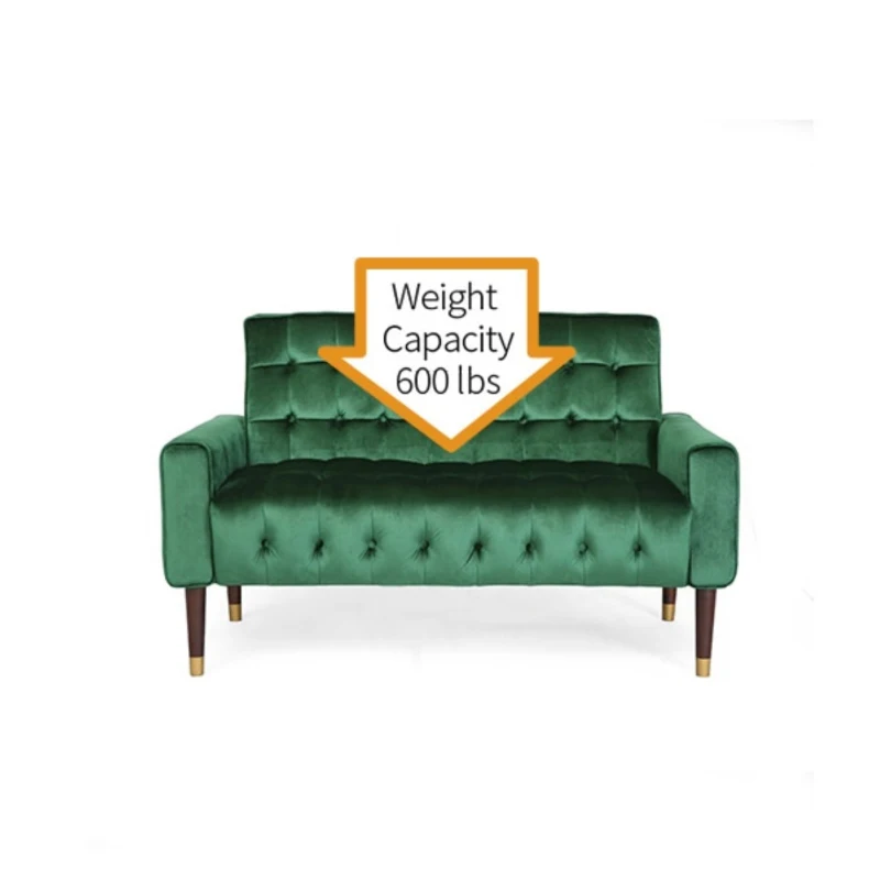 Modern Glam Loveseat Sofa with Velvet Upholstery, Wingback Design, Button-Tufted Diamond Stitch, 52.00" W x 30.50" D x 32.50" H, Emerald