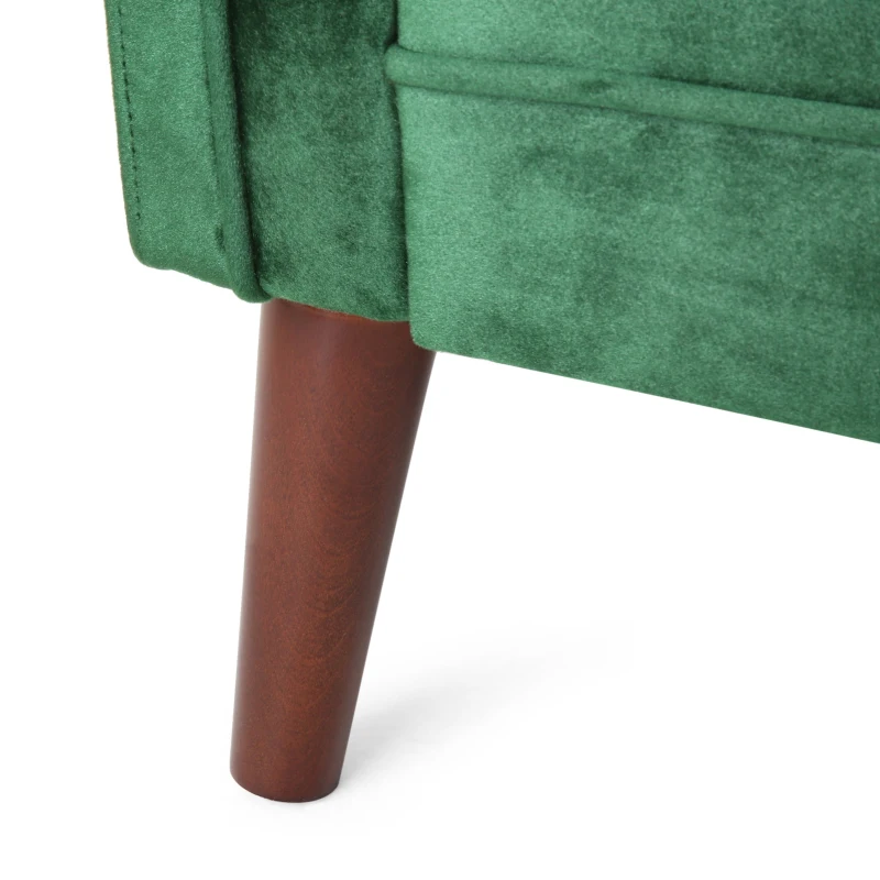 Modern Glam Loveseat sofa with Velvet Upholstery, Wingback Design, Button-Tufted Diamond Stitch, 53.50" W x 31.00" D x 30.00" H, Emerald