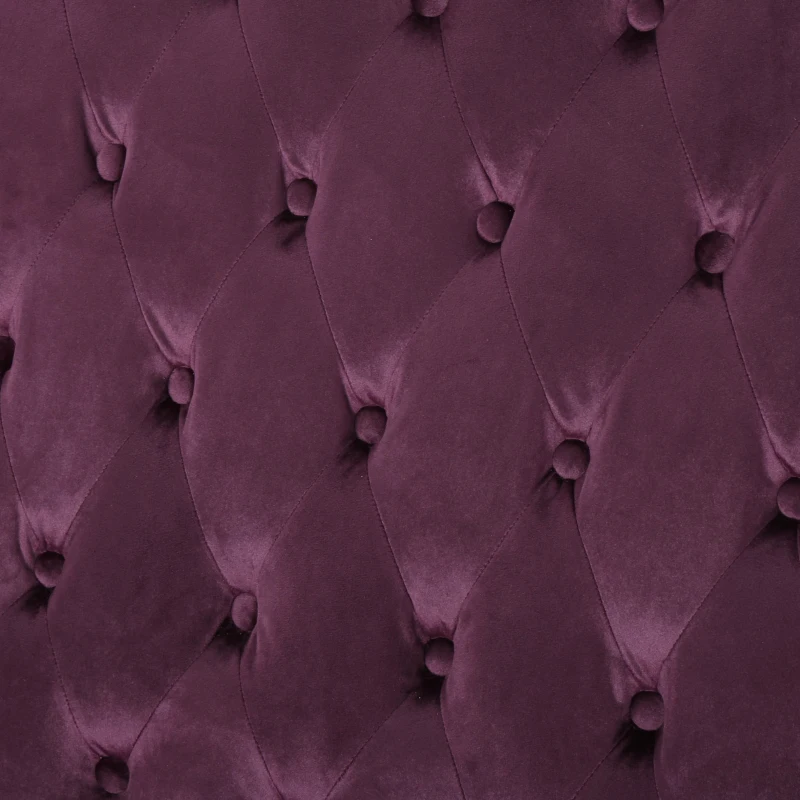 Modern Glam Loveseat Sofa with Velvet Upholstery, Wingback Design, Button-Tufted Diamond Stitch, 50.50" W x 34.00" D x 38.50" H, Raisin