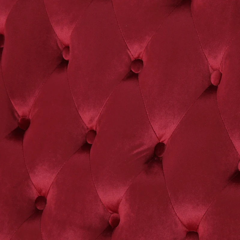 Modern Glam Loveseat Sofa with Velvet Upholstery, Wingback Design, Button-Tufted Diamond Stitch,50.50" W x 34.00" D x 38.50" H, Wine Red