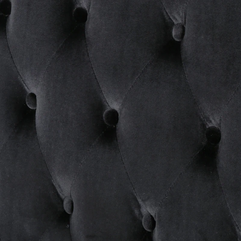 Modern Glam Loveseat Sofa with Velvet Upholstery, Wingback Design, Button-Tufted Diamond Stitch, 50.50" W x 34.00" D x 38.50" H, Black