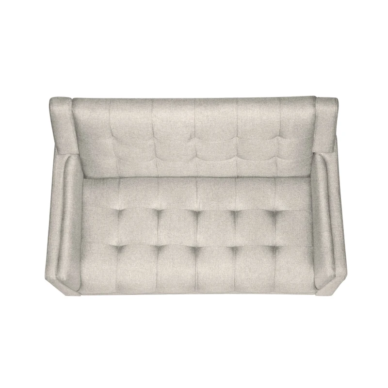 Modern Glam Loveseat Sofa with Velvet Upholstery, Wingback Design, Button-Tufted Diamond Stitch, 53.00" W x 31.50" D x 32.50" H, Beige