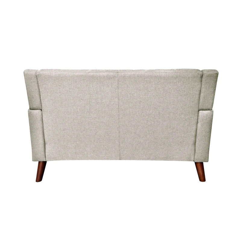 Modern Glam Loveseat Sofa with Velvet Upholstery, Wingback Design, Button-Tufted Diamond Stitch, 53.00" W x 31.50" D x 32.50" H, Beige