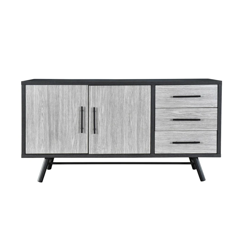 Vinsetto Modern Industrial Sideboard Buffet, Durable Iron Legs, Ample Storage, Easy Assembly, 55.50” W x 20.00” D x 29.50” H, Grey