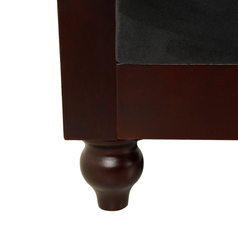 Chesterfield Velvet Loveseat Sofa, 2-Person Rolled Arm Upholstered Couch, with Tufted Buttons, Pine Wood Frame, 59.50" Wx34.00" Dx27.00" H, Dark Gray