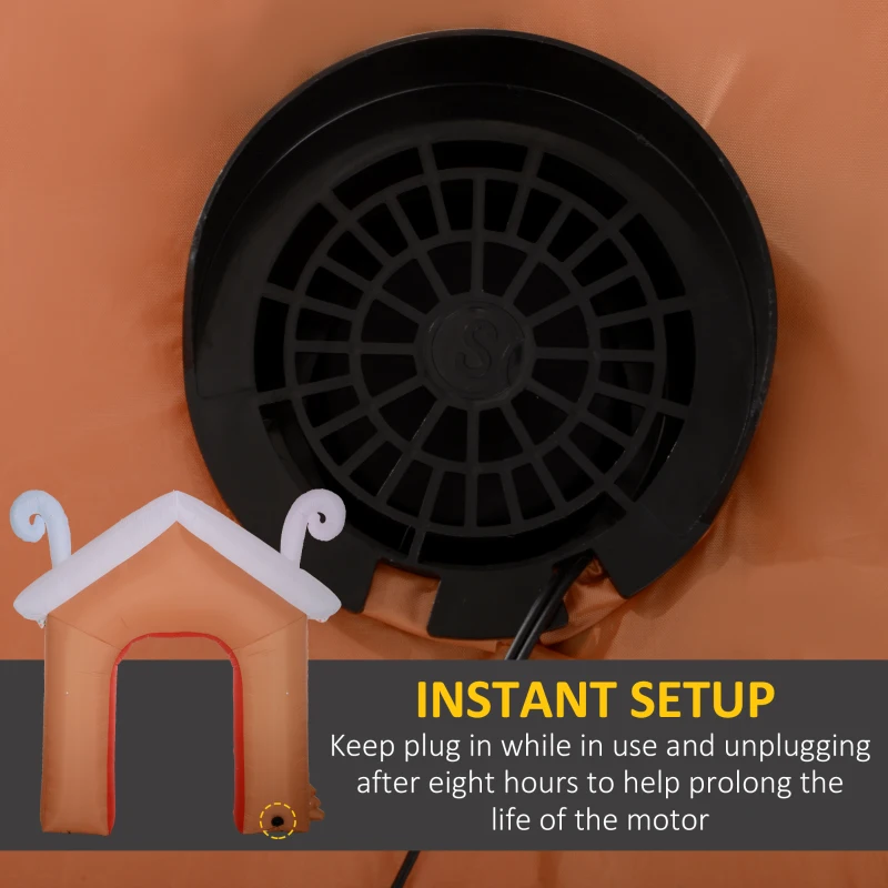 Outsunny 10FT Giant Inflatable Candy House Archway, Christmas Blow Up Arch with LED Lights for Indoor, Outdoor, Yard