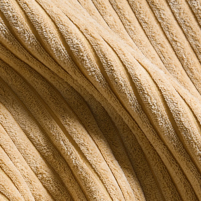 87" x 61" Modern L-Shaped Corduroy Sofa with Reversible Chaise, 4-Seat, Couch with Pillows for Living Room, 87″ L x 61″ W x 33″ H, Yellow