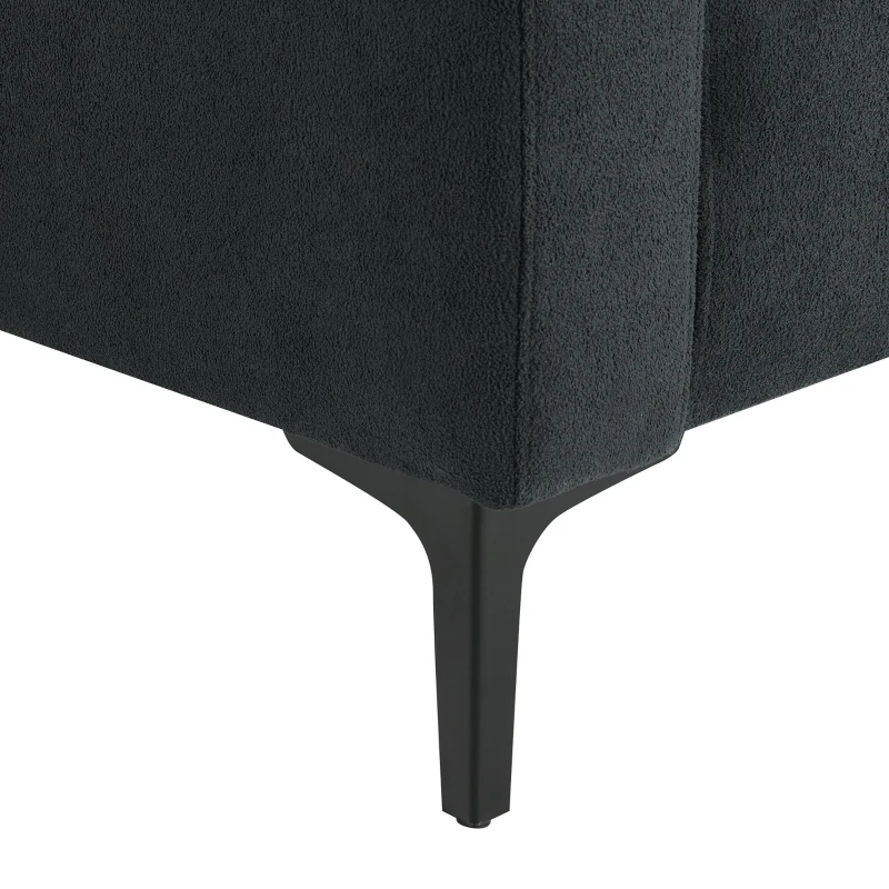 103.5" Modern L-Shaped 4-Seat Velvet Fabric Sectional Sofa Set with Convertible Ottoman, Freely Combinable for Living Room, Dark Grey