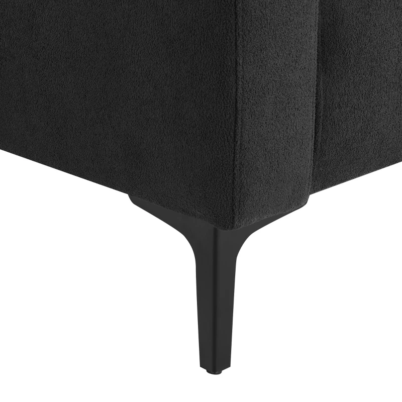 103.5" Modern L-Shaped 4-Seat Velvet Fabric Sectional Sofa Set with Convertible Ottoman, Freely Combinable for Living Room, Black