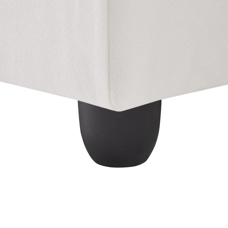 89" x 79" Modern Sectional Sofa with Vertical Stripes and 2 Pillows, 5-Seat Couch with Convertible Ottoman, for Living Room, White