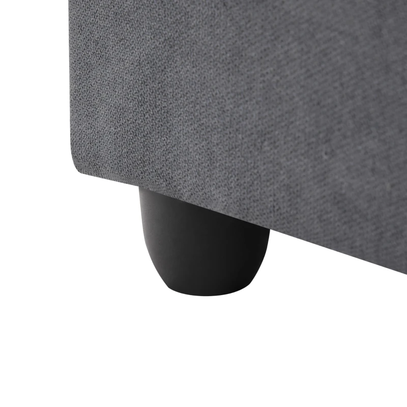 89" x 79" Modern Sectional Sofa with Vertical Stripes and 2 Pillows, 5-Seat Couch with Convertible Ottoman, for Living Room, Dark Gray