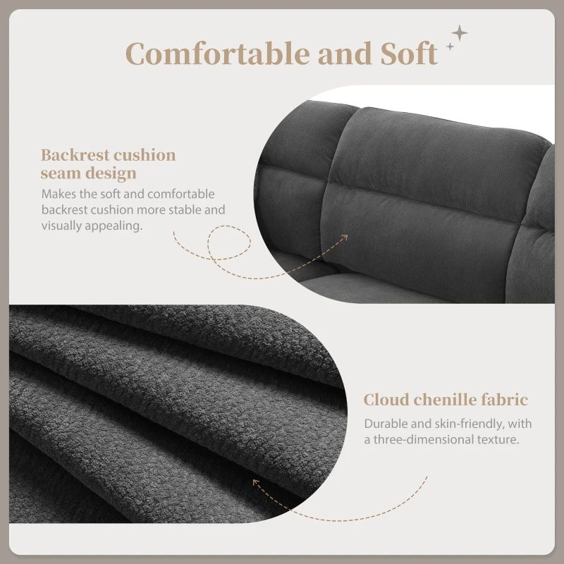 110" Modern L-Shaped Convertible Sectional Sofa with Free Pillows, 5-Seat Indoor Furniture for Living Room, 110″ L x 62″ W x 34″ H, Gray